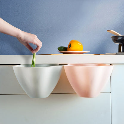 ELECTROPRIME Kitchen Cupboard Back Garbage Bin Cabinet Door Garbage Trash Storage Hanging Trash Rack(Pink)