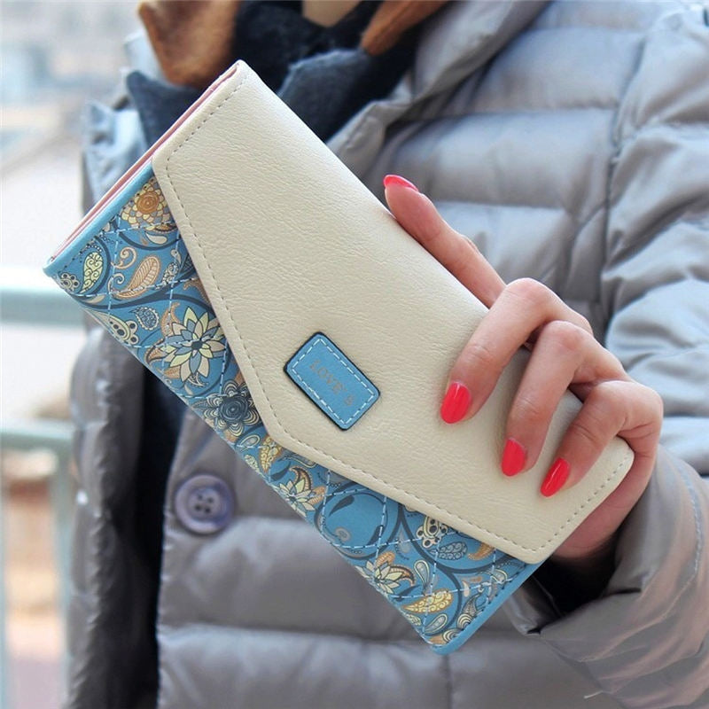 ELECTROPRIME Fashion Ladies Leather Clutch Bag Purse Long Cartoon Wallet Coin Purse(Light Green)