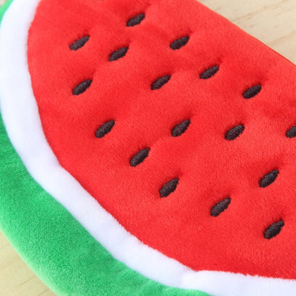 ELECTROPRIME Cute Watermelon Shape Plush Pencil Bag(Red)
