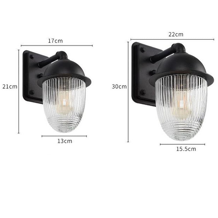ELECTROPRIME Waterproof Rust-proof Glass Ball Outdoor Wall Lamp Courtyard Exterior Wall Balcony Corridor Light, Specification:Small Size