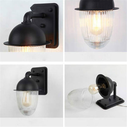 ELECTROPRIME Waterproof Rust-proof Glass Ball Outdoor Wall Lamp Courtyard Exterior Wall Balcony Corridor Light, Specification:Small Size