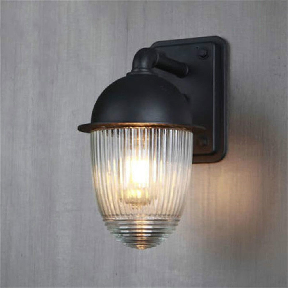 ELECTROPRIME Waterproof Rust-proof Glass Ball Outdoor Wall Lamp Courtyard Exterior Wall Balcony Corridor Light, Specification:Small Size