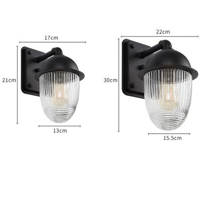 ELECTROPRIME Waterproof Rust-proof Glass Ball Outdoor Wall Lamp Courtyard Exterior Wall Balcony Corridor Light, Specification:Large Size