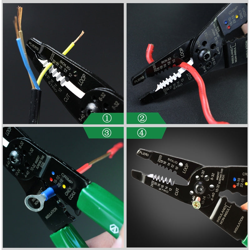 ELECTROPRIME 8 Inch Multi-function Cable Insulation Cutting Wire Stripper Electrician Repair Tool