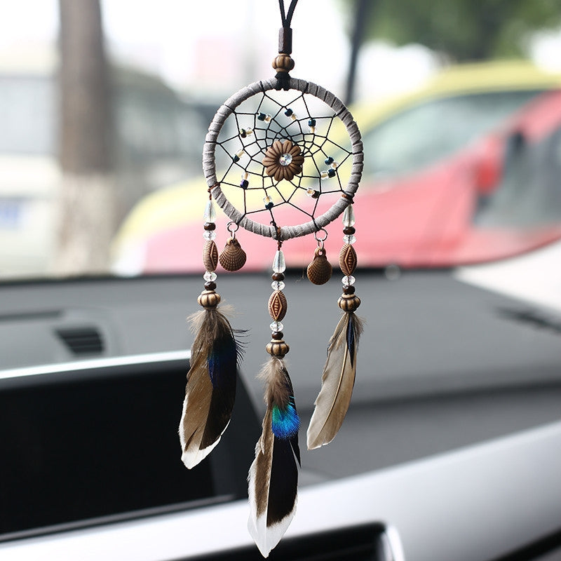 ELECTROPRIME Vintage Literary Pumpkin Handmade Car Pendant Dream Catcher