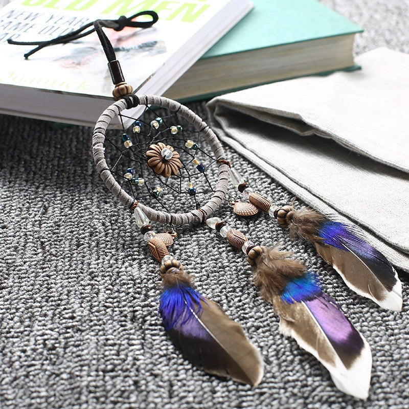 ELECTROPRIME Vintage Literary Pumpkin Handmade Car Pendant Dream Catcher