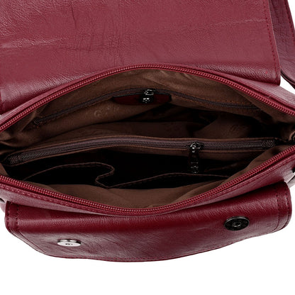ELECTROPRIME Summer Leather Luxury Handbags Female Shoulder Messenger Bag(Black)