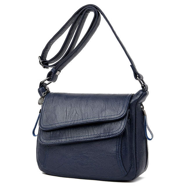 ELECTROPRIME Summer Leather Luxury Handbags Female Shoulder Messenger Bag(Blue)
