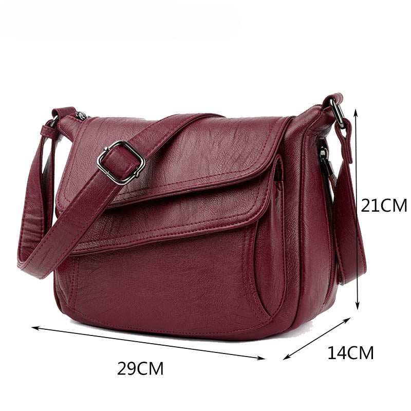 ELECTROPRIME Summer Leather Luxury Handbags Female Shoulder Messenger Bag(Blue)