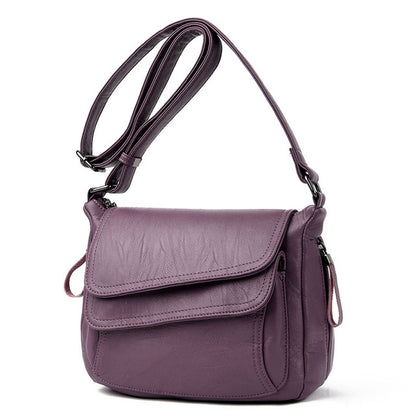 ELECTROPRIME Summer Leather Luxury Handbags Female Shoulder Messenger Bag(Purple)