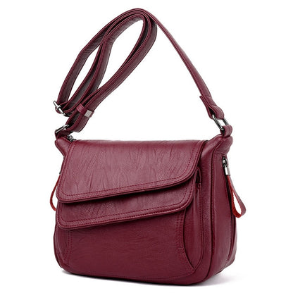 ELECTROPRIME Summer Leather Luxury Handbags Female Shoulder Messenger Bag(Red)