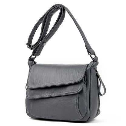ELECTROPRIME Summer Leather Luxury Handbags Female Shoulder Messenger Bag(Gray)