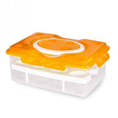 ELECTROPRIME Portable 2 Layers 24 Slots PP Plastic Egg Holder Storage Case Box(Orange)