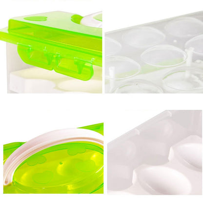 ELECTROPRIME Portable 2 Layers 24 Slots PP Plastic Egg Holder Storage Case Box(Rose Red)