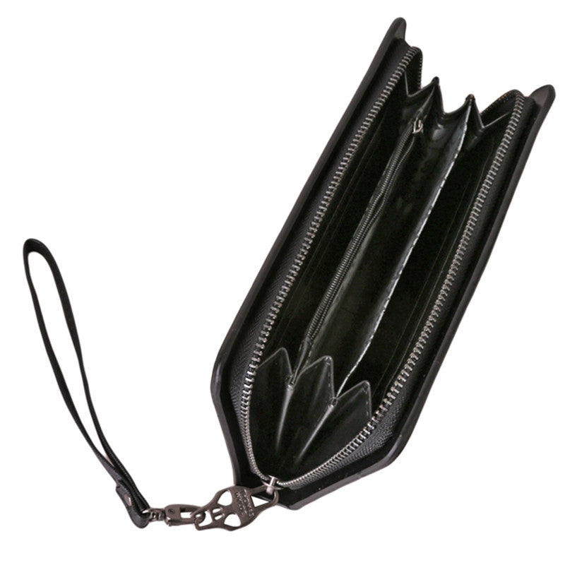 ELECTROPRIME Women Metal Skull Wallet Card Leather Wristlet Handbags