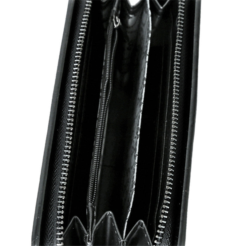 ELECTROPRIME Women Metal Skull Wallet Card Leather Wristlet Handbags
