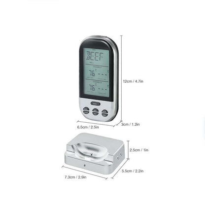ELECTROPRIME Double Probes Wireless Digital Kitchen Thermometer LCD Display Temperature Timer Alarm for Cooking Meat Grill Oven Food BBQ