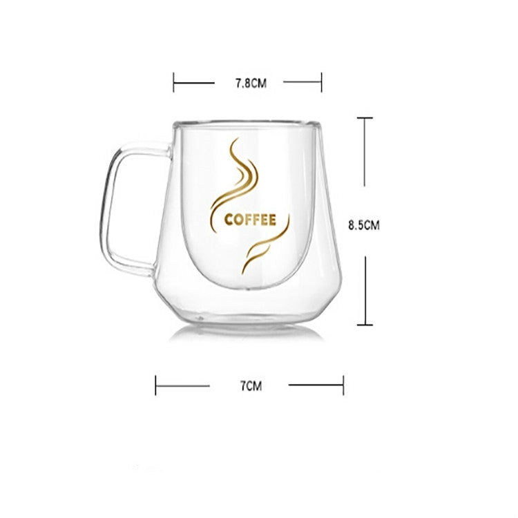 ELECTROPRIME Double Wall Mug Office Mugs Heat Insulation Double Coffee Mug Coffee Glass Cup, Style:Labeled