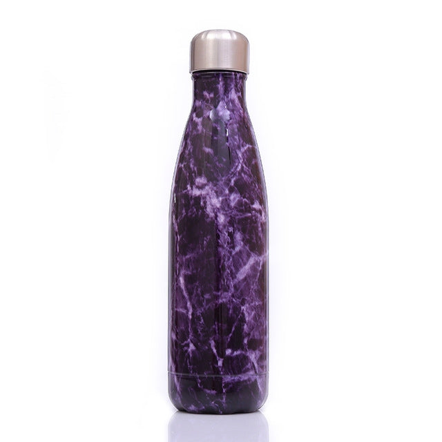 ELECTROPRIME Thermal Cup Vacuum Flask Heat Water Bottle Portable Stainless Steel Sports Kettle(Emerald Purple)