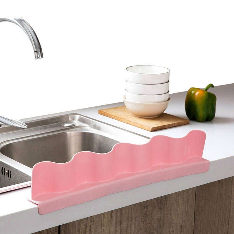 ELECTROPRIME Home Kitchen Sucker Type Splash Guard Flap Kitchen Tool Water Separator(Pink)