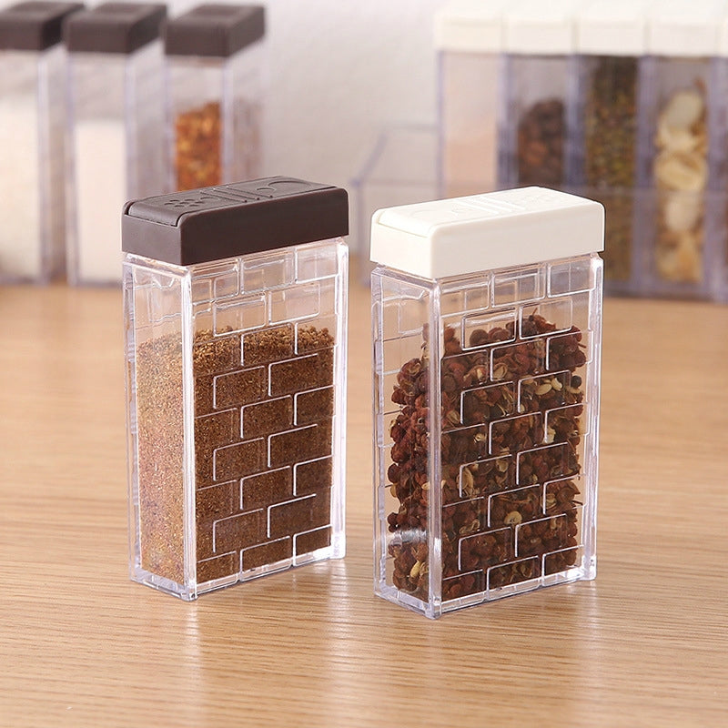 ELECTROPRIME 6 PCS Spice Seasoning Box PP Salt Pepper Jars Box Kitchen Spice Storage Bottles(Coffee)