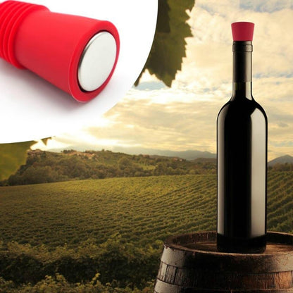 ELECTROPRIME Food Grade Silicone Wine Stopper Creative Preservation Bottle Stopper(Red)