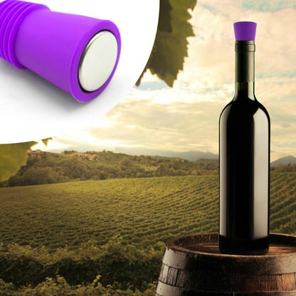 ELECTROPRIME Food Grade Silicone Wine Stopper Creative Preservation Bottle Stopper(Purple)