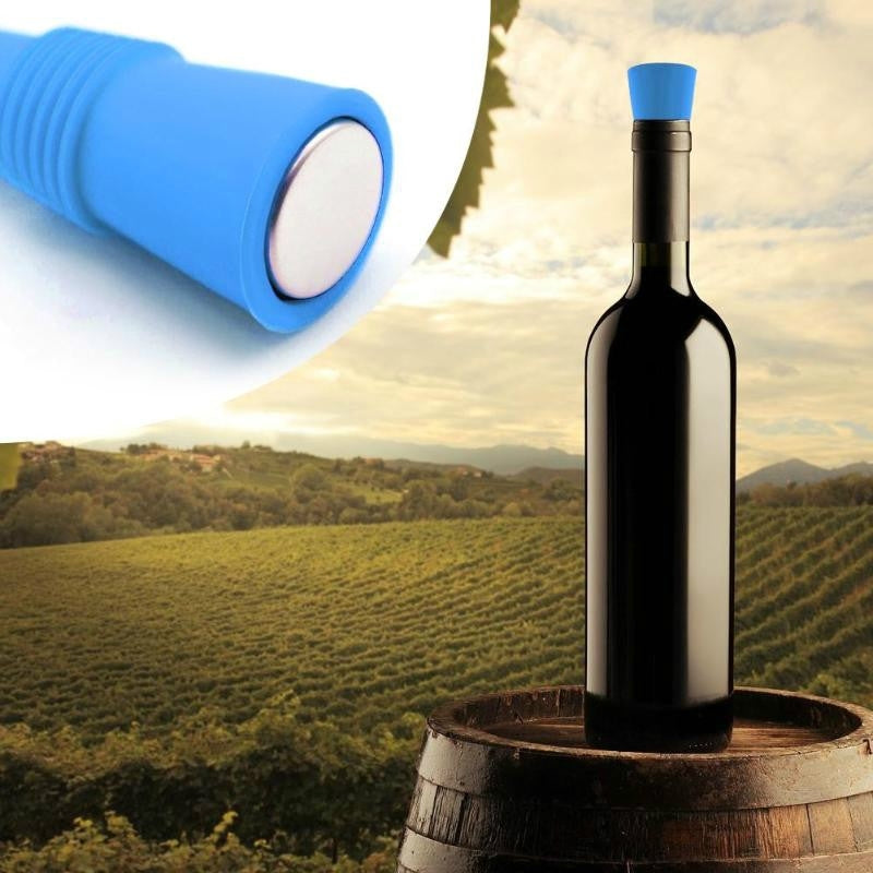 ELECTROPRIME Food Grade Silicone Wine Stopper Creative Preservation Bottle Stopper(Blue)