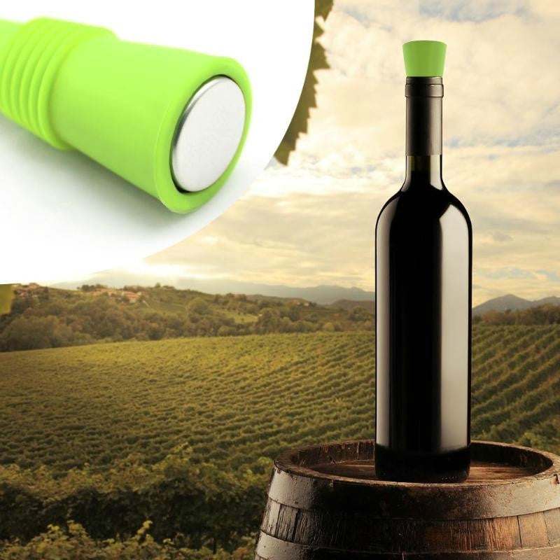 ELECTROPRIME Food Grade Silicone Wine Stopper Creative Preservation Bottle Stopper(Green)