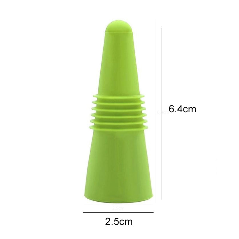ELECTROPRIME Food Grade Silicone Wine Stopper Creative Preservation Bottle Stopper(Green)