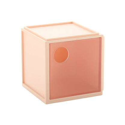 ELECTROPRIME Square Plastic Desktop Storage Box(Pink)