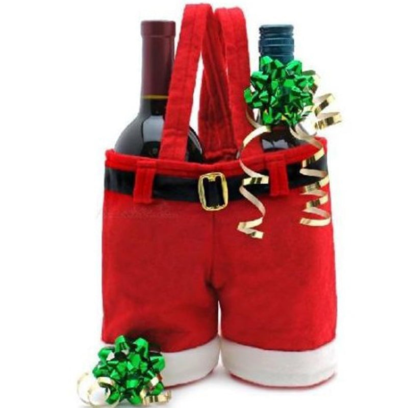 ELECTROPRIME Santa Claus Suspenders Pants Candy Bottle Gift Bag Decoration