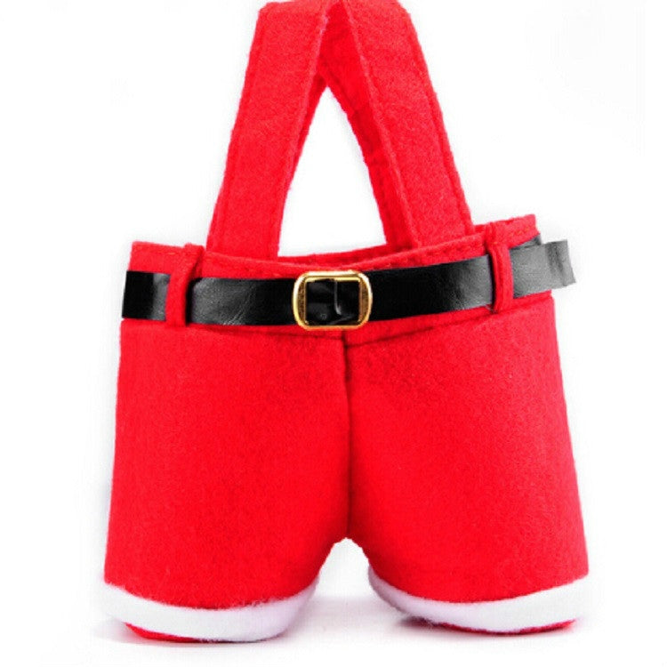 ELECTROPRIME Santa Claus Suspenders Pants Candy Bottle Gift Bag Decoration