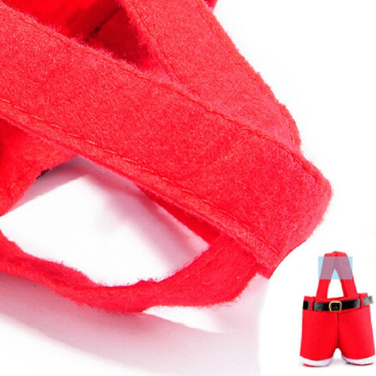 ELECTROPRIME Santa Claus Suspenders Pants Candy Bottle Gift Bag Decoration