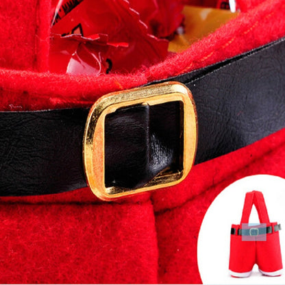 ELECTROPRIME Santa Claus Suspenders Pants Candy Bottle Gift Bag Decoration