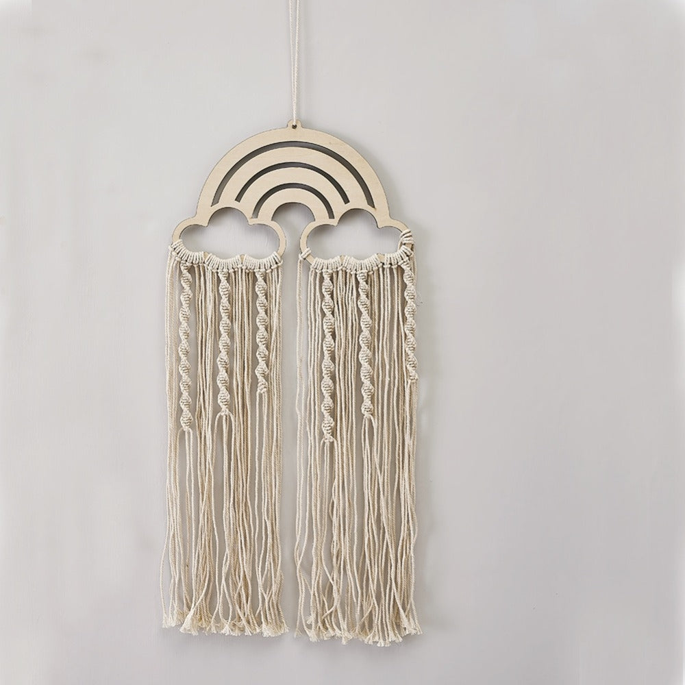 ELECTROPRIME Handmade Baby Room Rainbow Cotton Tassel Wall Hanging Lace Home Decoration ,Random Color Delivery