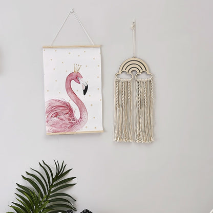 ELECTROPRIME Handmade Baby Room Rainbow Cotton Tassel Wall Hanging Lace Home Decoration ,Random Color Delivery