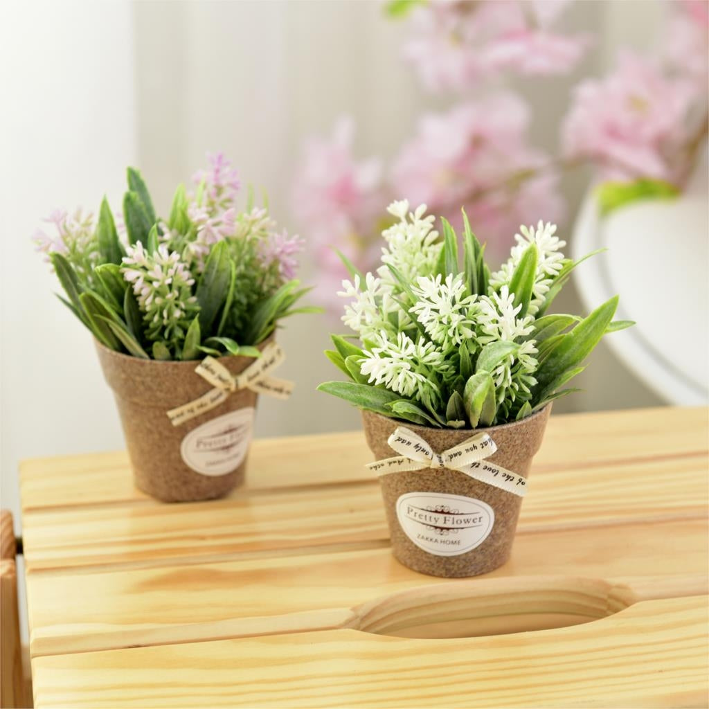 ELECTROPRIME Fake Flowers Grass With Plastic Artificial Potted Flowers For Rustic Garden Farmhouse Decoration(Yellow)