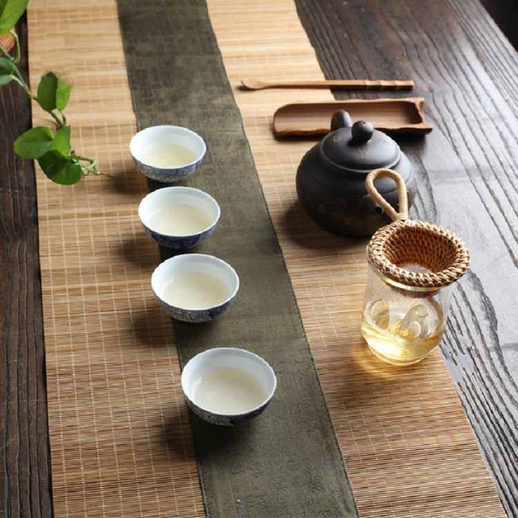 ELECTROPRIME Bamboo Woven Creative Filter Reusable Filter Tea Colander Gadget, Style:Bamboo Pole Gauze Plum Tea Leak