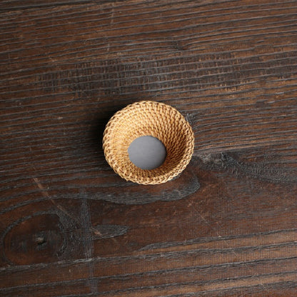 ELECTROPRIME Bamboo Woven Creative Filter Reusable Filter Tea Colander Gadget, Style:Rattan Tea Drain without Handle