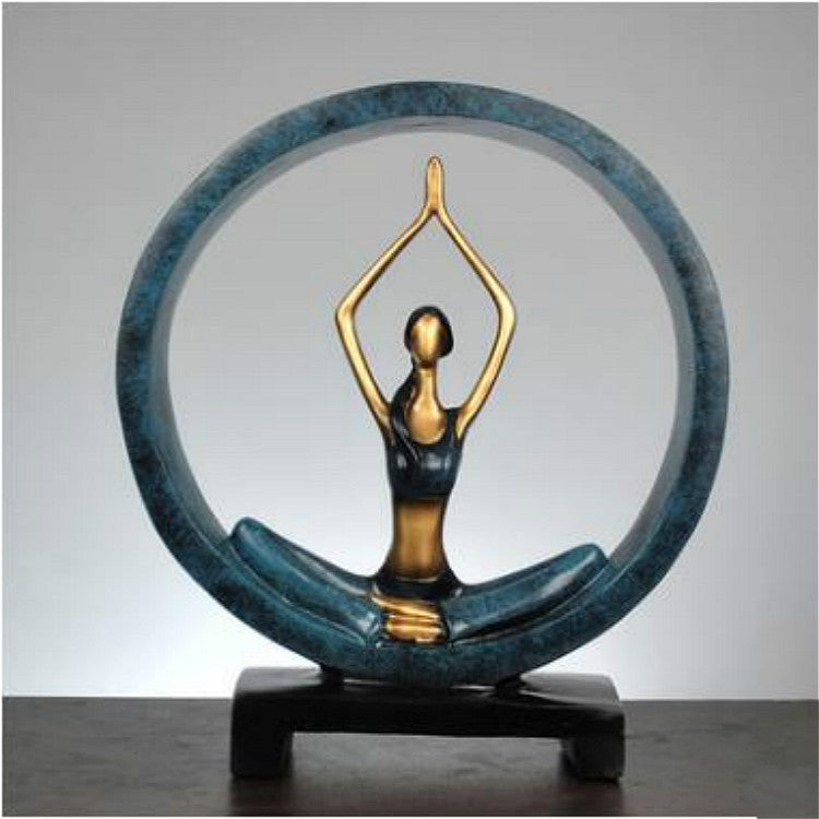 ELECTROPRIME Modern Abstract Art Resin Yoga Pose Statue Yoga Studio Decorations(Worship)
