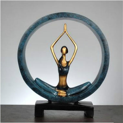 ELECTROPRIME Modern Abstract Art Resin Yoga Pose Statue Yoga Studio Decorations(Worship)