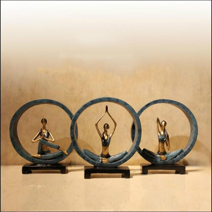 ELECTROPRIME Modern Abstract Art Resin Yoga Pose Statue Yoga Studio Decorations(Worship)