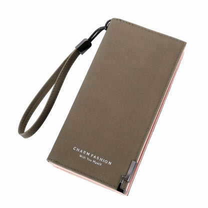 ELECTROPRIME Fashion Ladies Zipper Long Dull Polish Retro PU Leather Wallet Clutch Coin Purse(Dark green)
