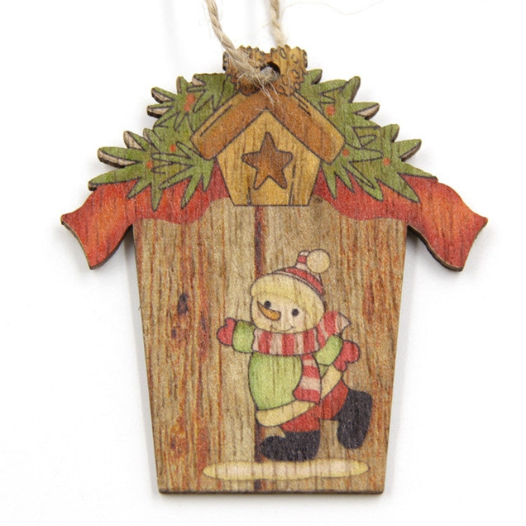 ELECTROPRIME Christmas Wooden Creative House Accessories Scene Decoration(Snowman)