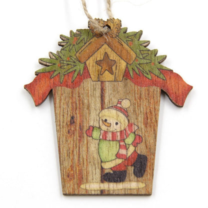 ELECTROPRIME Christmas Wooden Creative House Accessories Scene Decoration(Snowman)