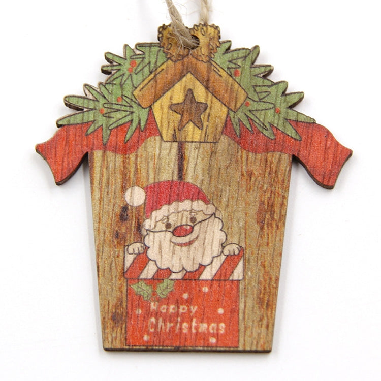 ELECTROPRIME Christmas Wooden Creative House Accessories Scene Decoration(Santa Claus)