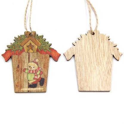 ELECTROPRIME Christmas Wooden Creative House Accessories Scene Decoration(Santa Claus)