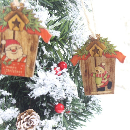 ELECTROPRIME Christmas Wooden Creative House Accessories Scene Decoration(Santa Claus)