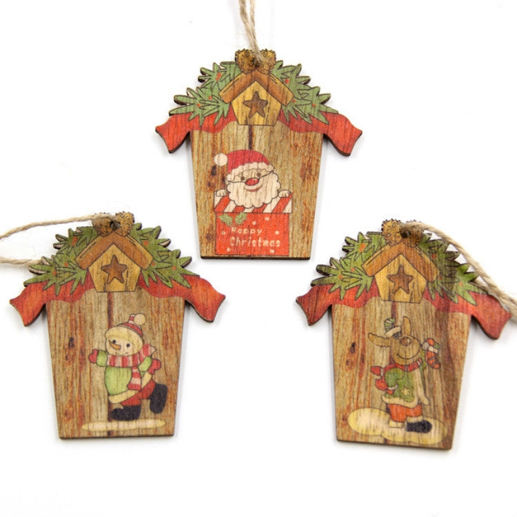 ELECTROPRIME Christmas Wooden Creative House Accessories Scene Decoration(Mix Styles)